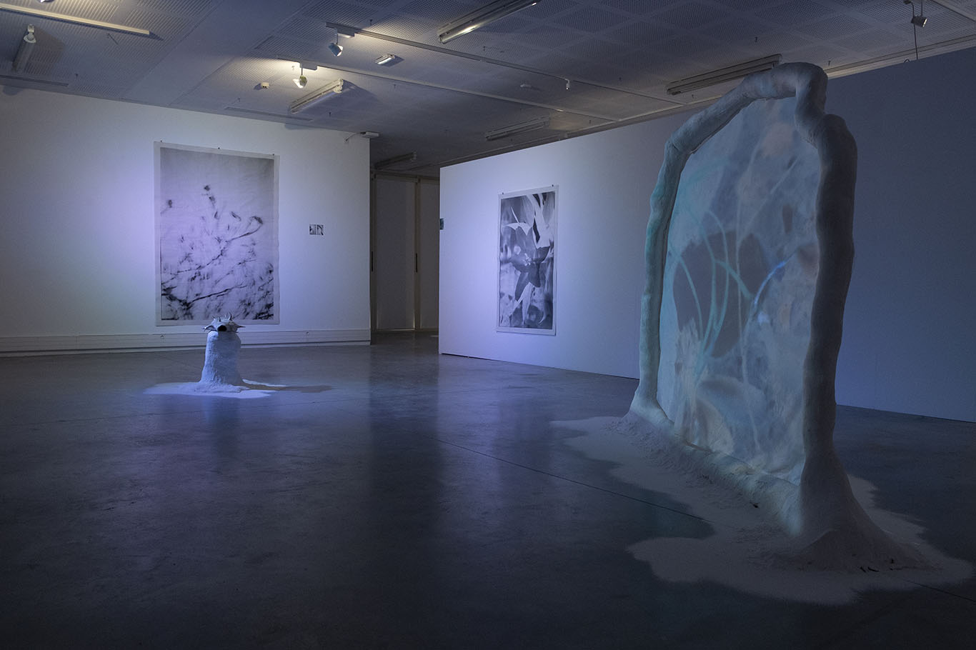 vue d'installation_les coquilles vides _ video et sculpture_ Juliette Morisse